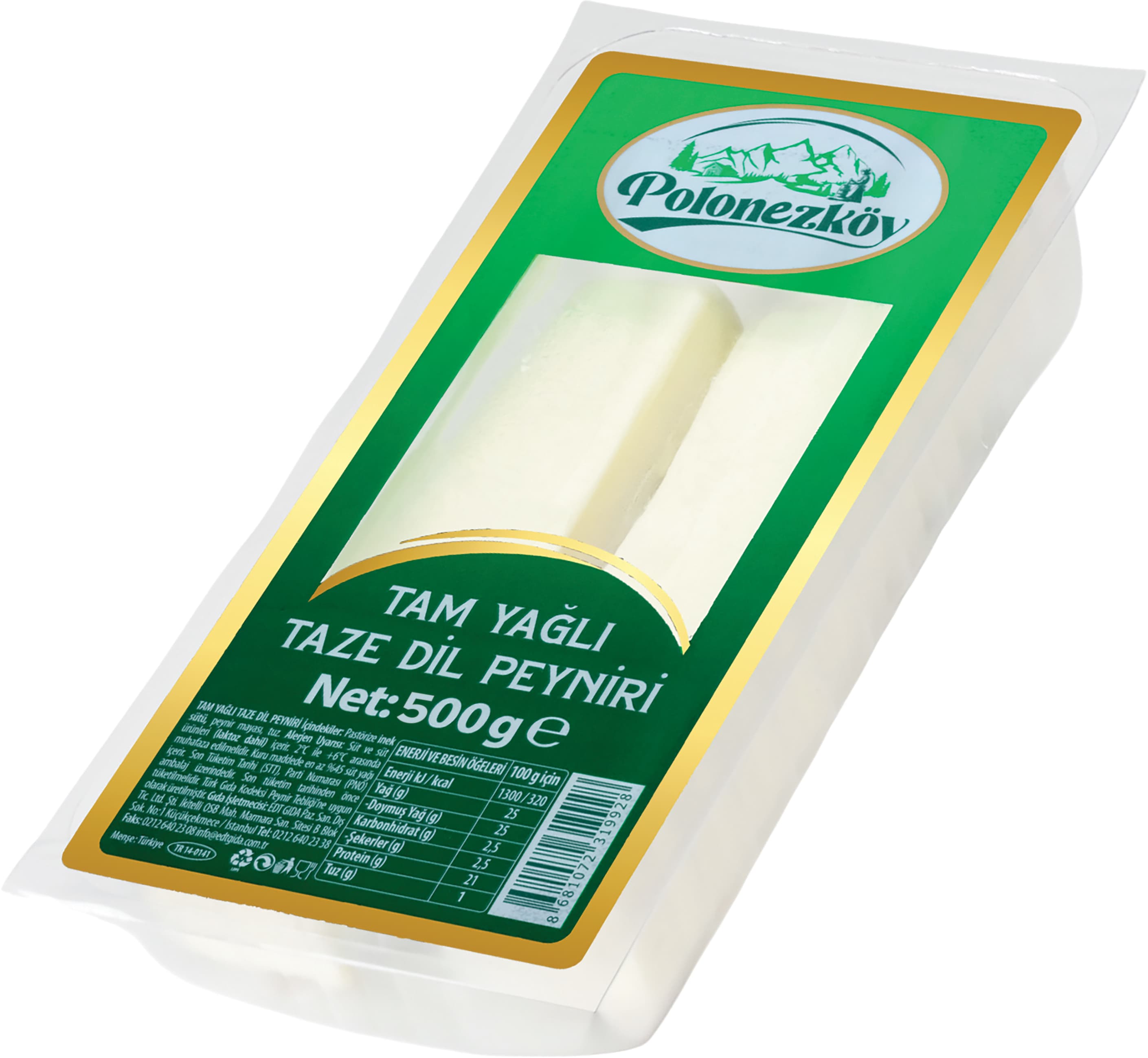 TAM YAĞLI TAZE DİL PEYNİRİ 500 G