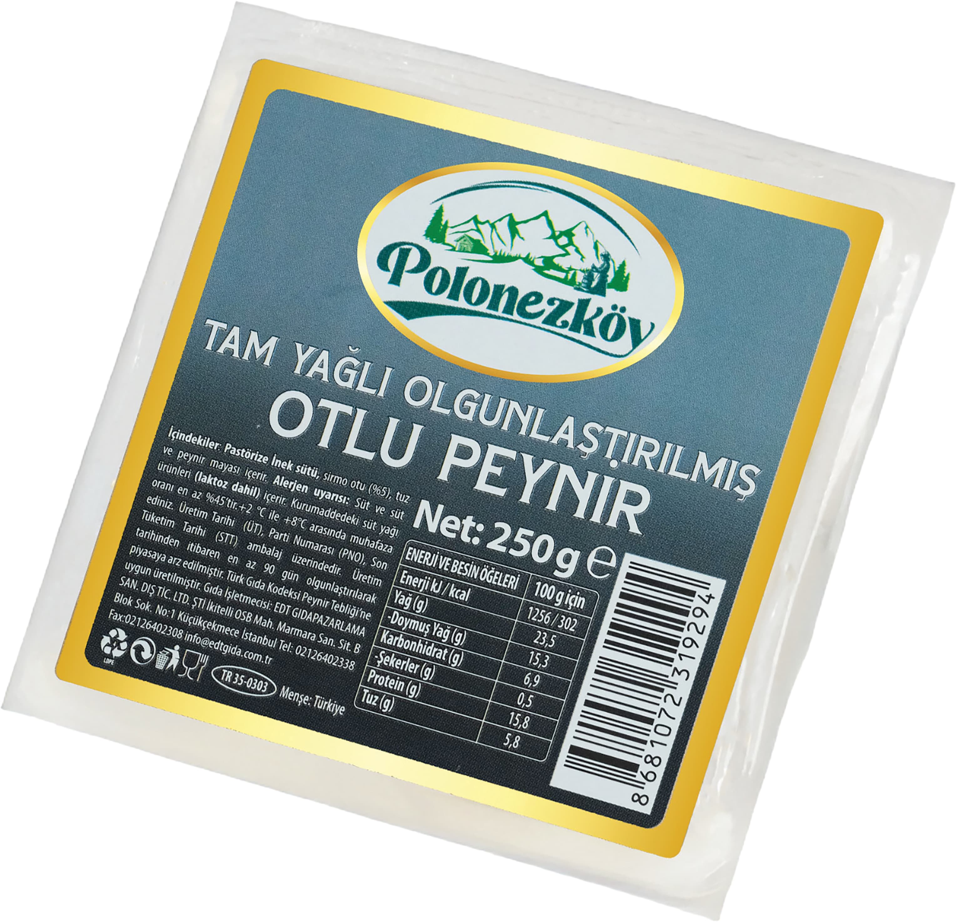 TAM YAĞLI OLGUNLAŞTIRILMIŞ OTLU BEYAZ PEYNİR 250 G